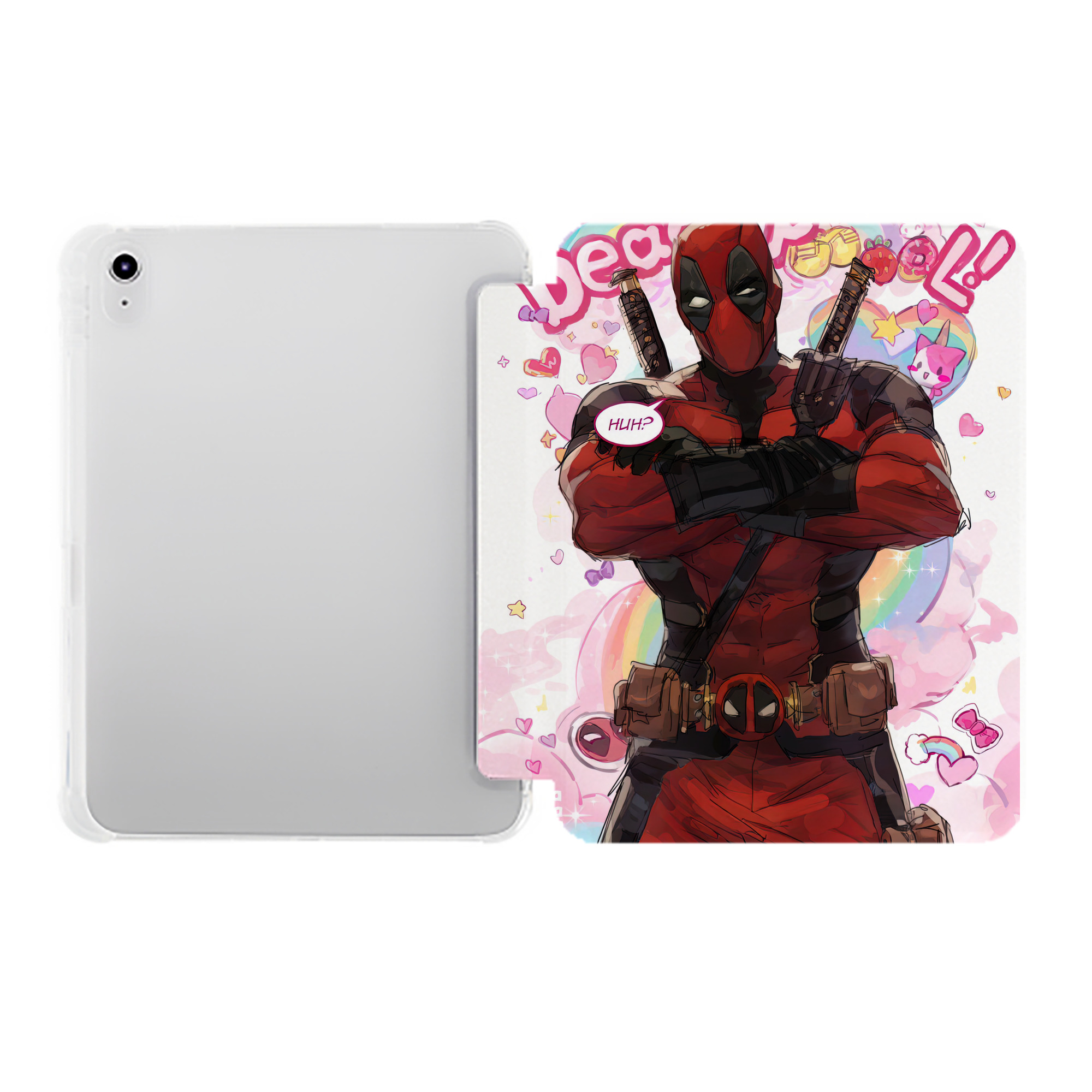 （画像用） Deadpool デッドプール IPad ケース ペン収納付き 三つ折りスタンド PUレザー×シリコン 対応機種9.5/10.5/10.9インチ